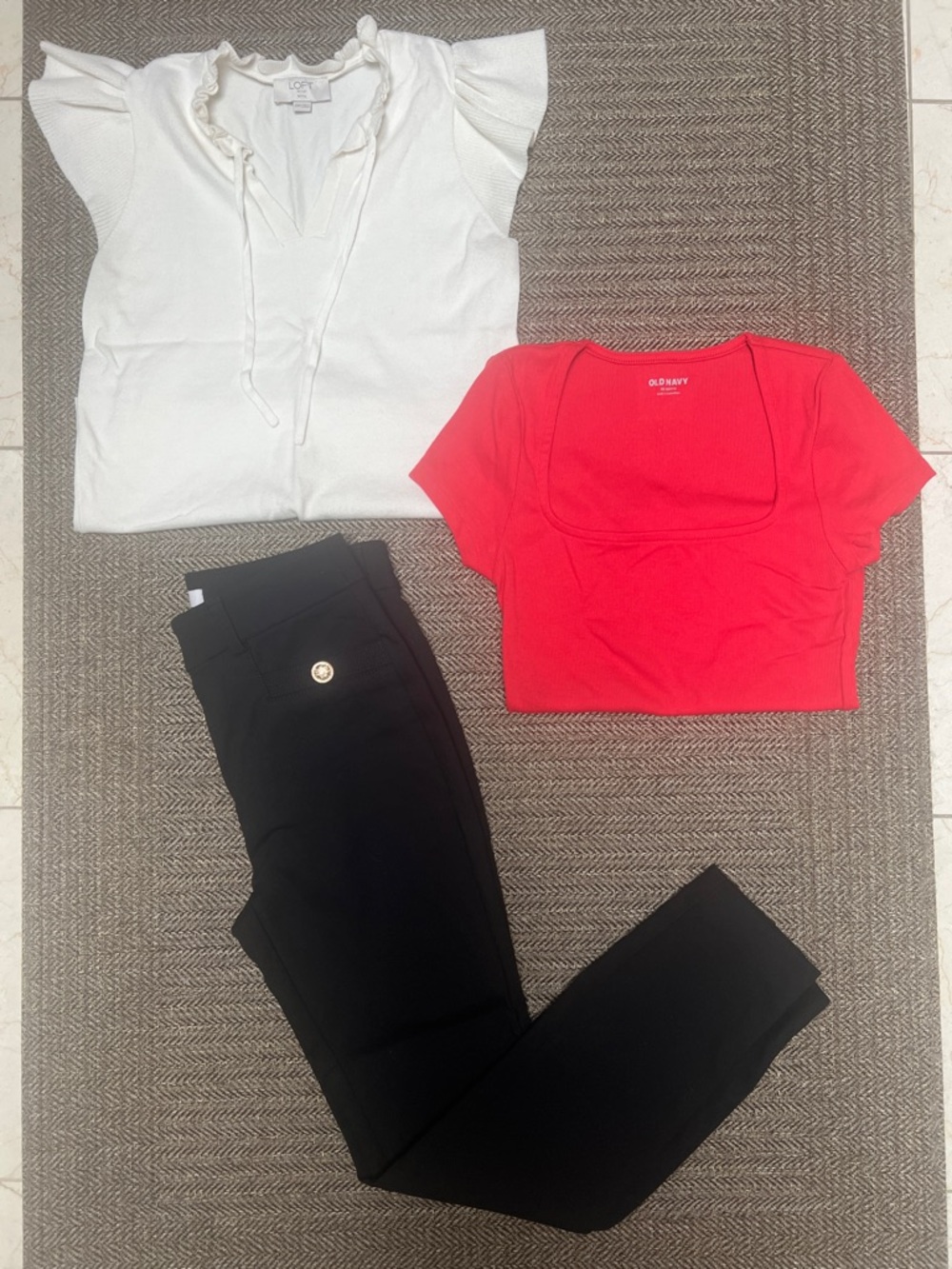 LOFT Black Ankle Pants & Sweater
